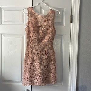 Light peach flower lace dress